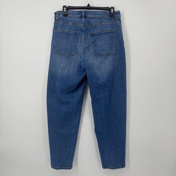 Eileen Fisher High Rise Medium Wash Straight Leg Denim Jeans Womens Size 6 - Picture 2 of 11